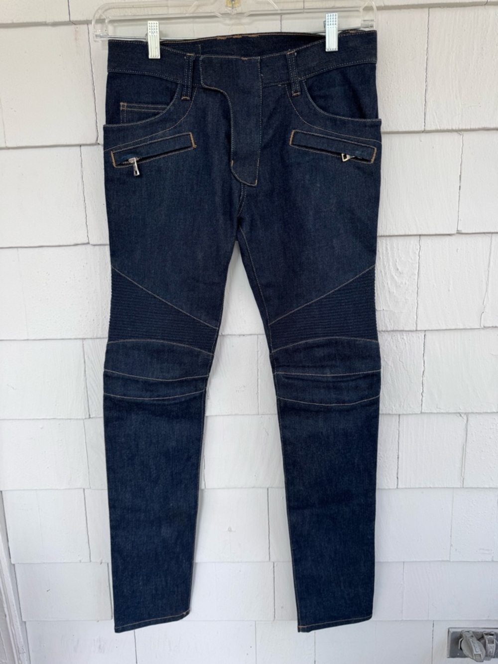 Balmain Men’s Slim Homme Dark Wash Biker Jeans size 29